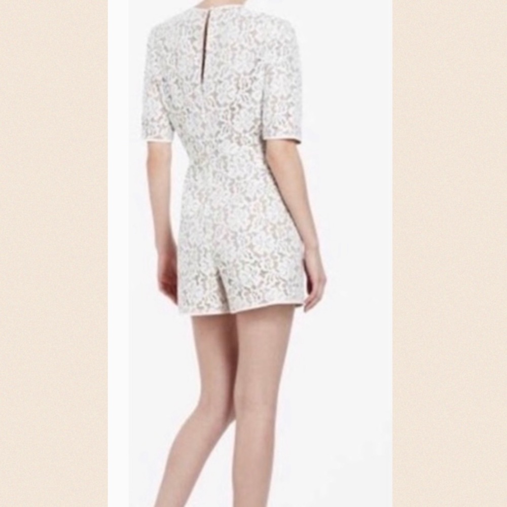 BCBG MAX AZRIA Ecru Nude Haile Lace Romper - Picture 3 of 4